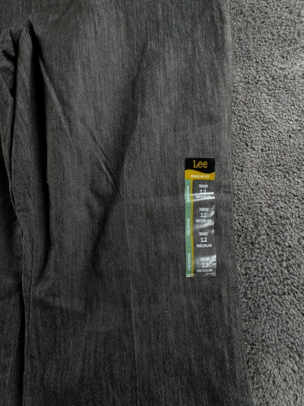 NWT Lee Women Flex Motion Trouser Pant Mid Rise Gray Size 12M Adult Stretch - Picture 4 of 11